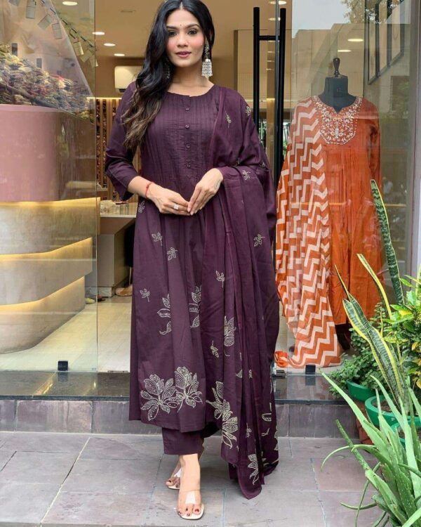 Floral Dreams ? Printed & Embroidered Cotton Dress (Size XL) - Image 7